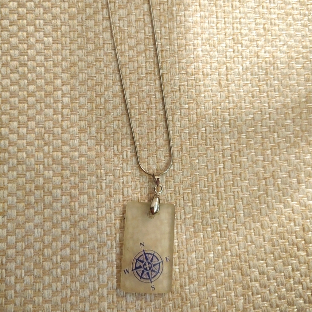 Silver compass rose necklace